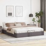 vidaXL Cadre de lit ottoman sans matelas gris 200x200 cm similicuir