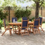 vidaXL Ensemble à manger de jardin 7Pièces bois d'acacia solide textilène