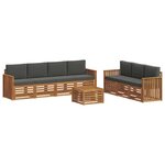 vidaXL Ensembles de canapés avec coussin 8 Pièces Naturel et Anthracite