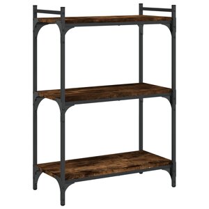vidaXL Bibliothèque 3 niveaux chêne fumé 60x30x86 cm bois d'ingénierie