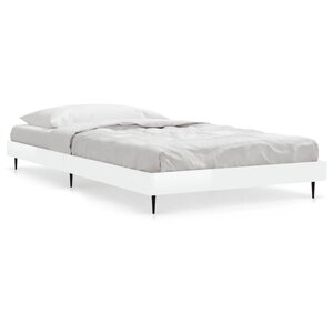 vidaXL Cadre de lit sans matelas blanc brillant 90x190 cm