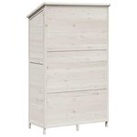vidaXL Abri de jardin Blanc 106 x 56 x 176 5 cm Bois de Sapin Massif