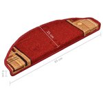 vidaXL Tapis d'escalier autoadhésifs 5 Pièces 65x21x4 cm Rouge