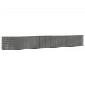 vidaXL Lit surélevé de jardin Gris 554x100x68cm Acier enduit de poudre