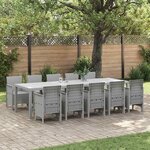 vidaXL Ensemble de salle à manger pour jardin 11 Pièces Gris clair