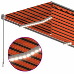 vidaXL Auvent rétractable manuel store et LED 3x2 5 m Orange et marron