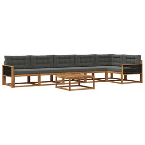 vidaXL Ensemble de canapés d'extérieur 7 Pièces Naturel et Anthracite