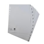 Intercalaires Imprimés Mensuels Pp Recyclé Gris - Januar-dezember(allemand) - 12 Positions - A4 - Gris - X 25 - Exacompta