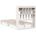 vidaXL Lit bibliothèque sans matelas blanc 90x190cm bois de pin massif