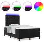 Lit à ressorts vidaXL avec matelas et LED noir 120x200 cm en velours