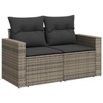 vidaXL Ensemble de canapé de jardin 13 Pièces Gris polyrotin