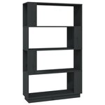 vidaXL Bibliothèque/Séparateur de pièce Gris 80x25x132 cm Pin massif