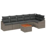 vidaXL Ensemble de canapé de jardin 7 Pièces Gris