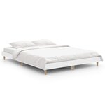 vidaXL Cadre de lit sans matelas blanc 135x190 cm bois d'ingénierie