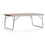 vidaXL Table pliable de camping Marron Aluminium 60x40 cm