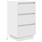 vidaXL Table de chevet avec lumières LED blanc 38x34x65 cm