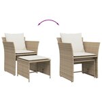 vidaXL Chaise de jardin avec tabouret beige résine tressée
