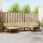 vidaXL Ensemble de canapés d'extérieur 6 Pièces Naturel et Beige
