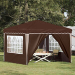 vidaXL Tente de fête pop-up 288 x 288 x 245 cm Marron Tissu Oxford