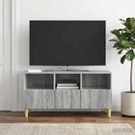 vidaXL Meuble TV Sonoma gris 102 x 34 5 x 50 cm Bois d'ingénierie