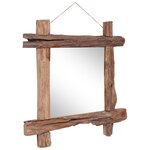 vidaXL Miroir à bûches Naturel 70x70 cm bois de teck recyclé