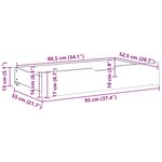 vidaXL Tiroirs sous le lit avec roulettes 2 Pièces 95x55x17 cm pin massif