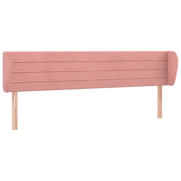 vidaXL Tête de lit avec oreilles Rose 203x23x78/88 cm Velours
