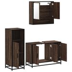 vidaXL Ensemble de meubles de salle de bain 3 Pièces Chêne marron