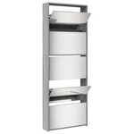 vidaXL Armoire à chaussures miroir 5 niveaux sonoma gris 63x17x169 5cm