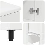 vidaXL Unité de vanité de salle de bain Blanc brillant 60 x 35 x 80 cm