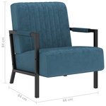 Vidaxl fauteuil bleu velours