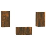 vidaXL Ensemble de meubles TV 3 Pièces Chêne fumé Bois d'ingénierie