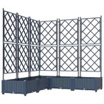 vidaXL Jardinière avec treillis 5 Pièces Grise 120x120x125 5 cm