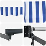 vidaXL Auvent rétractable électrique Bleu et Blanc 5 x 3 m