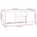 vidaXL Table basse Marron miel 90x49x40 5 cm Bois massif de pin