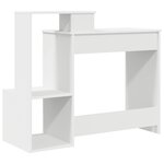 vidaXL Bureau blanc Blanc Panneau d'aggloméré Standard Rangement