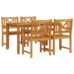 vidaXL Ensemble de salle à manger pour jardin 5 Pièces Marron