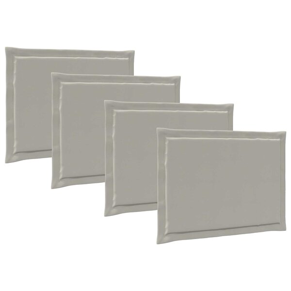 vidaXL Coussins de siège 4 Pièces Gris clair 47 x 36 x 2 cm Polyester
