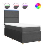 vidaXL Sommier à lattes de lit avec matelas Gris foncé 90x200 cm Tissu