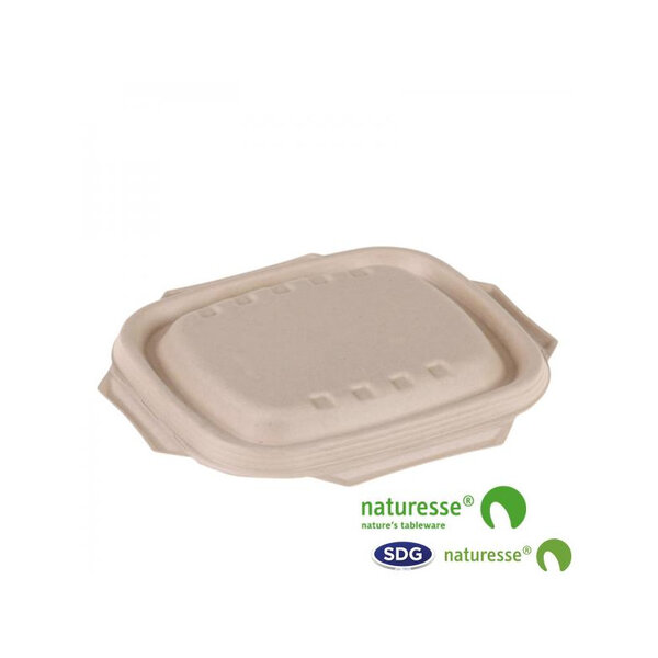 Couvercle pulpe de cellulose  nature pour bol 14968 et 14969 - sdg - lot de 500 - pulpe de cellulose