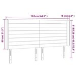 vidaXL Tête de lit à LED Taupe 163x16x118/128 cm Tissu