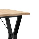 vidaXL Table à manger cadre en Y 60x60x75 5cm bois de pin massif fonte