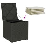 vidaXL Coffre de rangement Noir 50x50x50 cm en Poly Rattan