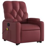 vidaXL Fauteuil inclinable de massage Rouge bordeaux Similicuir