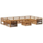 vidaXL Ensemble de canapés d'extérieur 10 Pièces Naturel