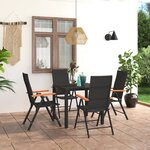 vidaXL Ensemble à manger de jardin 5 Pièces noir et marron