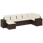 vidaXL Salon de jardin avec coussins 7 Pièces marron résine tressée
