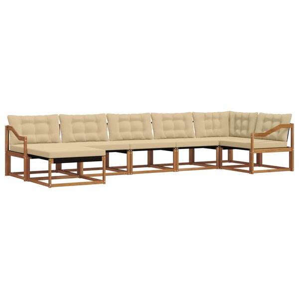vidaXL Ensemble de canapés d'extérieur 7 pc Naturel et Beige