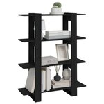 vidaXL Bibliothèque/Séparateur de pièce Noir 100x30x123 5 cm