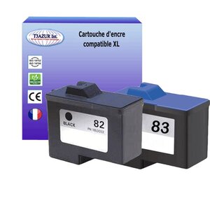 Cartouche compatible Lexmark 82, 83 pour Lexmark X5130, X5150, X5190, X5190PRO, X6100, X6150, X6170, X6190 - T3AZUR